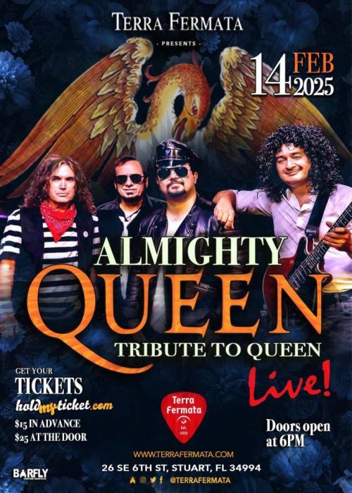 Terra Fermata - MUSIC VENUE, DOWNTOWN STUART, FL - ALMIGHTY QUEEN
