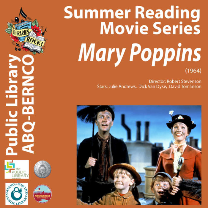 Mary Poppins 1964 Free Summer Reading Movie Series Kimo