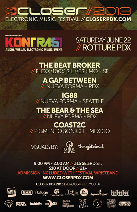 CLOSER PDX Electronic Music Festival: THE BEAT BROKER (Flexx/100% Silk/Eskimo)