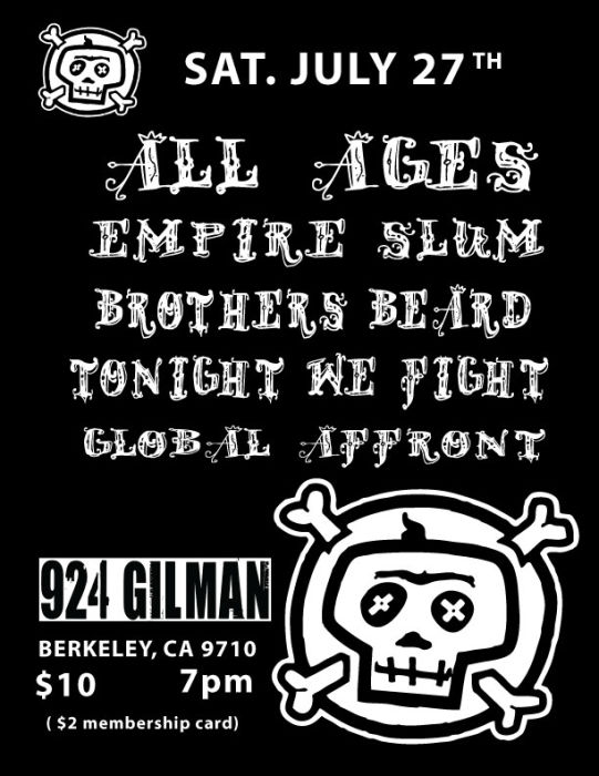 All Ages, Empire Slum, Brothers Beard, Tonight We Fight (Vegas), Global Affront 