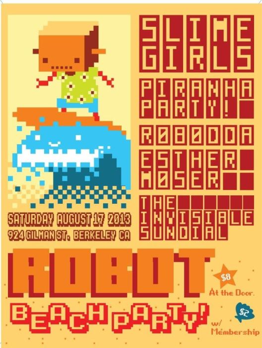 Robot Beach Party! Slime Girls, Piranha Party!, Robodda, Esther Moser, The Invisible Sundial