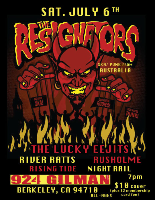 Ska & Punk Night: The Resignators (Australia), The Lucky Eejits, River Ratts, Rusholme, Rising Tide, Night Rail