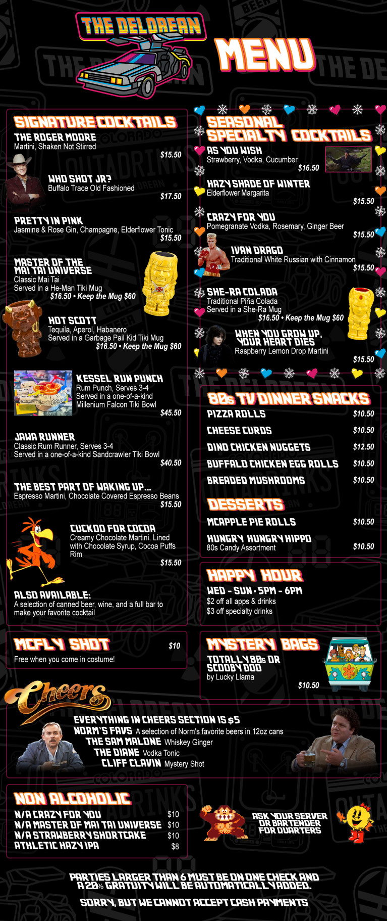 Denver Delorean Menu