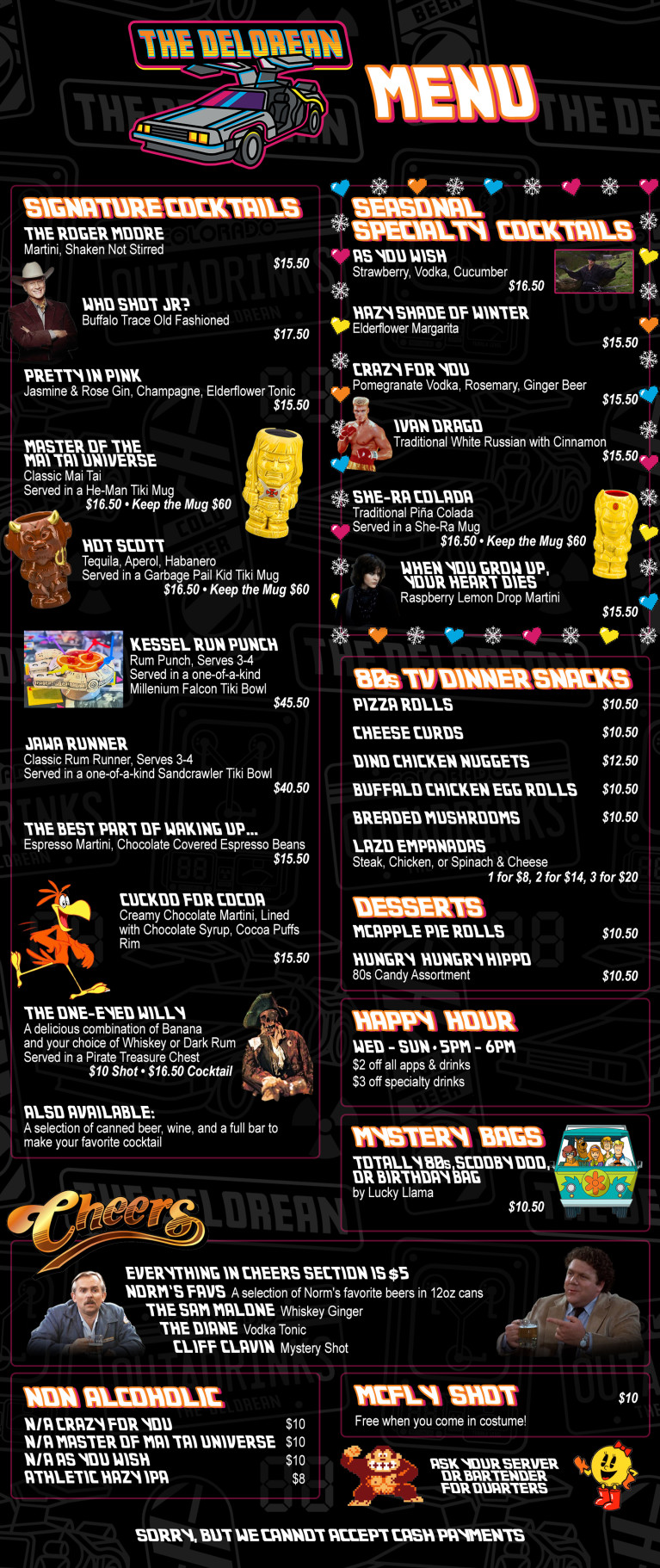 Denver Delorean Menu
