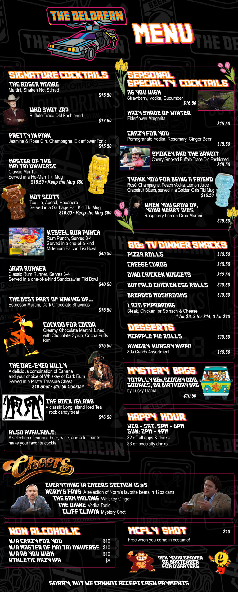 Denver Delorean Menu
