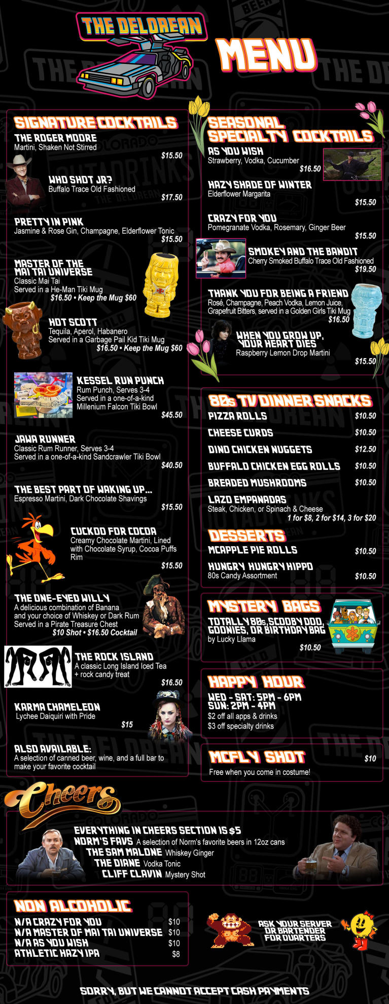 Denver Delorean Menu