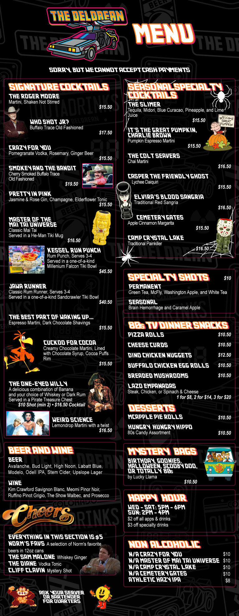 Denver Delorean Menu