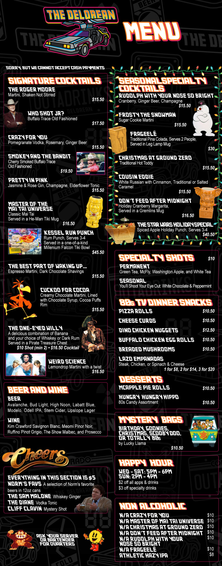 Denver Delorean Menu