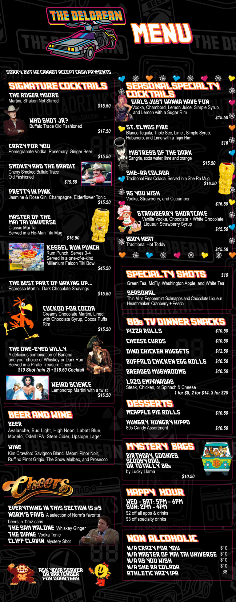 Denver Delorean Menu