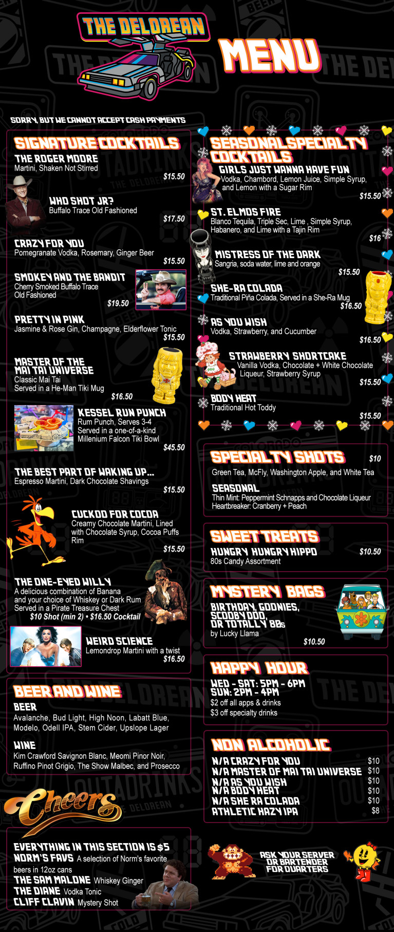 Denver Delorean Menu