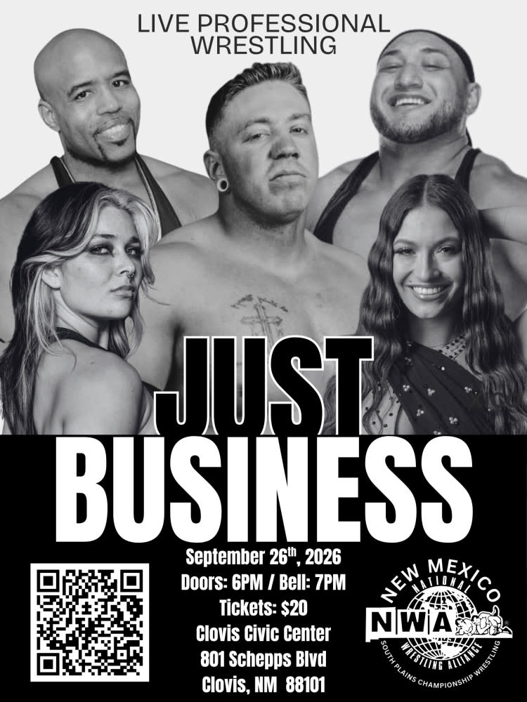 NWA New Mexico: South Plains Championship Wrestling Presents: Just Business Flyer