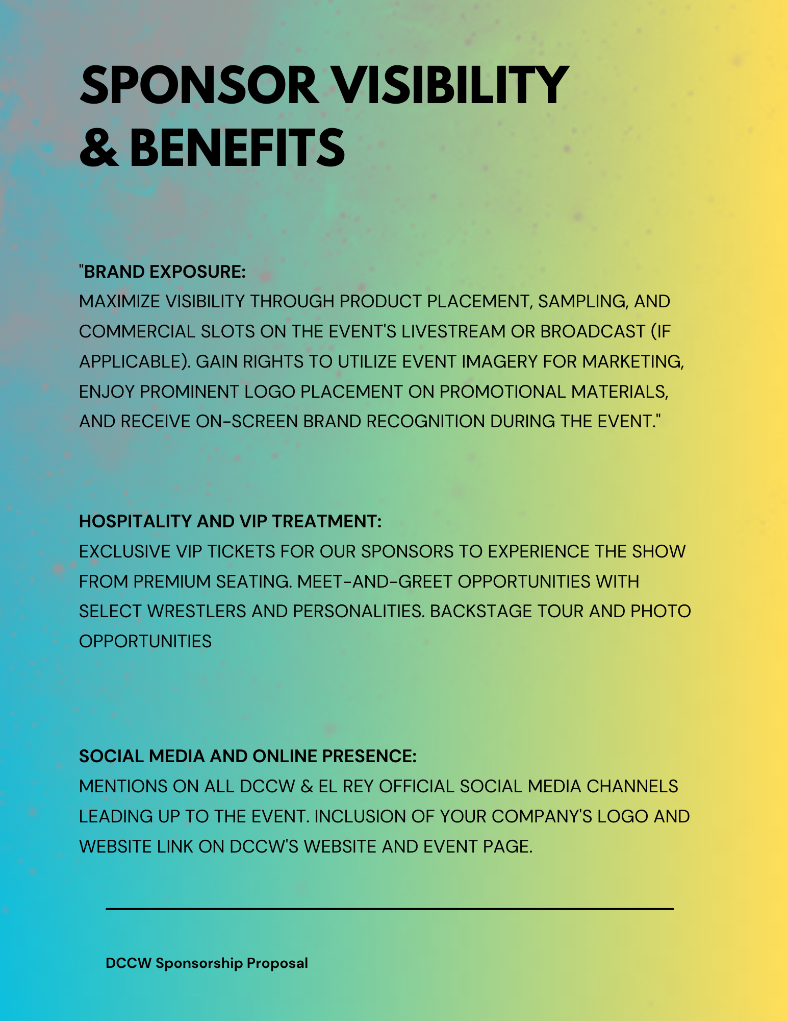 DCCW Sponsorship Proposal Page 5
