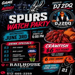 San Antonio Spurs Watch Party and Crawfish Boil!