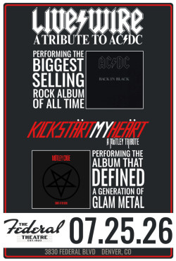 Tributes to AC/DC & Mötley Crüe! 