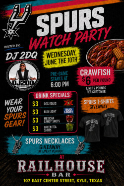 San Antonio Spurs Watch Party and Crawfish Boil!