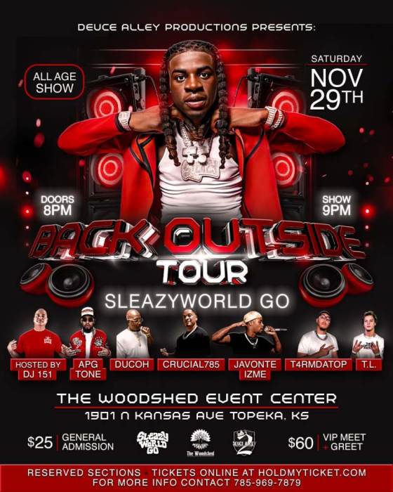 SLEAZYWORLD GO LIVE IN TOPEKA,KS THE WOODSHED EVENT CENTER 1901