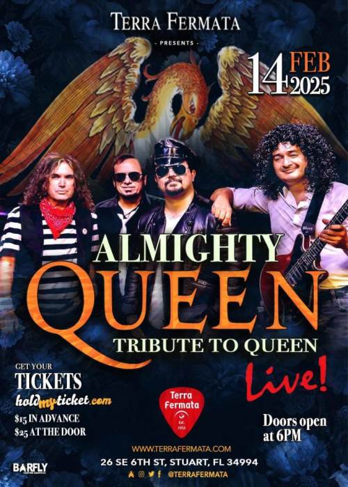 Terra Fermata - MUSIC VENUE, DOWNTOWN STUART, FL - ALMIGHTY QUEEN