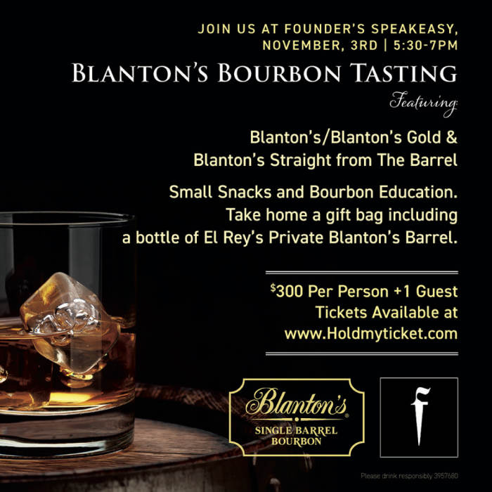 Blanton's Bourbon Tasting at Founders