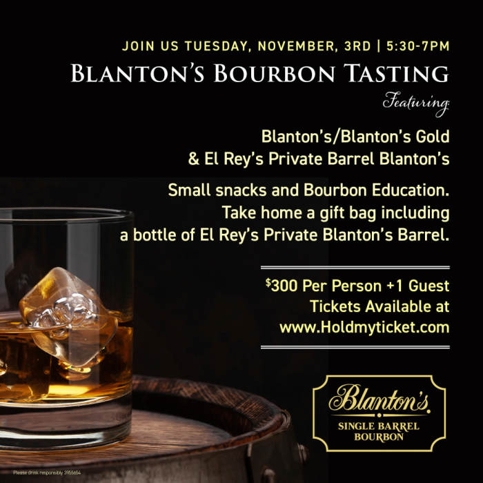 Blanton's Bourbon Tasting at Founders 