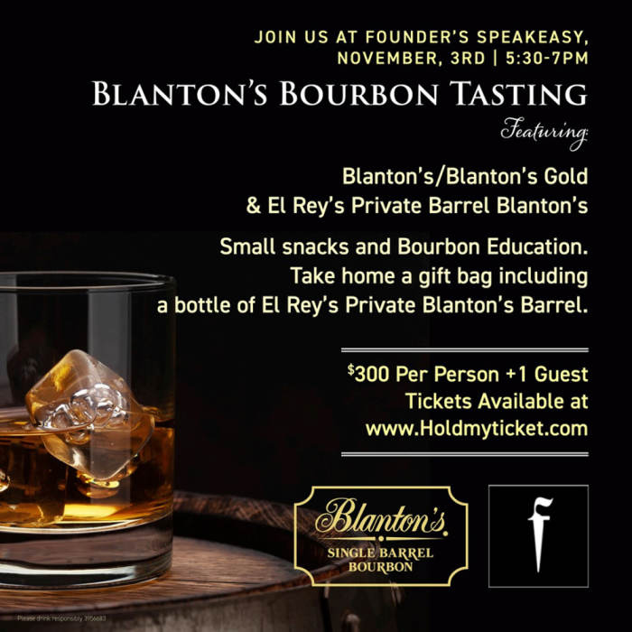 Blanton's Bourbon Tasting at Founders 