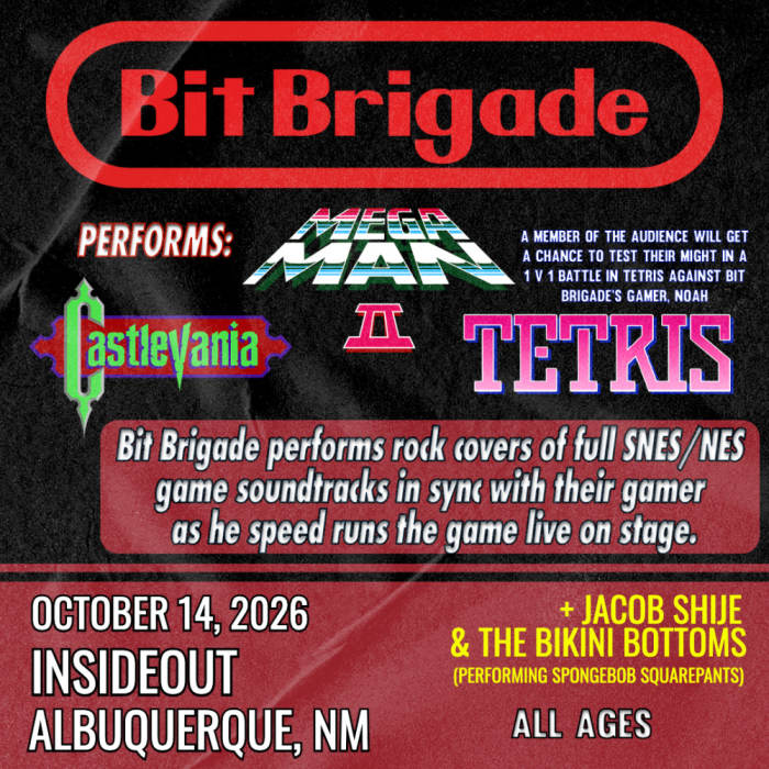 Bit Brigade Performs "Mega Man II" + "Castlevania" + "Tetris" LIVE -- W/ Jacob Shije & the Bikini Bottom