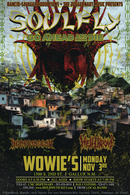 SOULFLY Gallup @ Wowies Event Center 2025-11-03 19:00:00