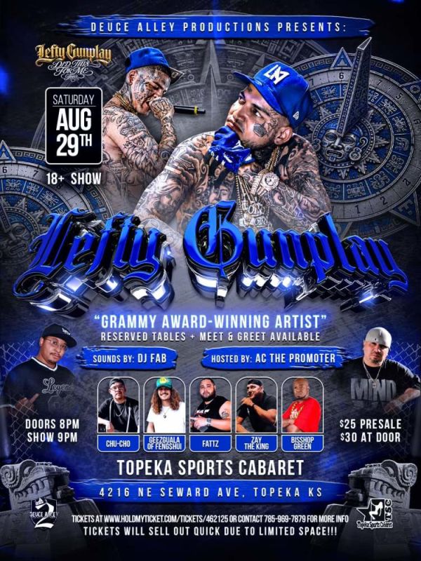 LEFTY GUNPLAY LIVE IN TOPEKA,KS 8-29-2026 Topeka @ Topeka Sports
