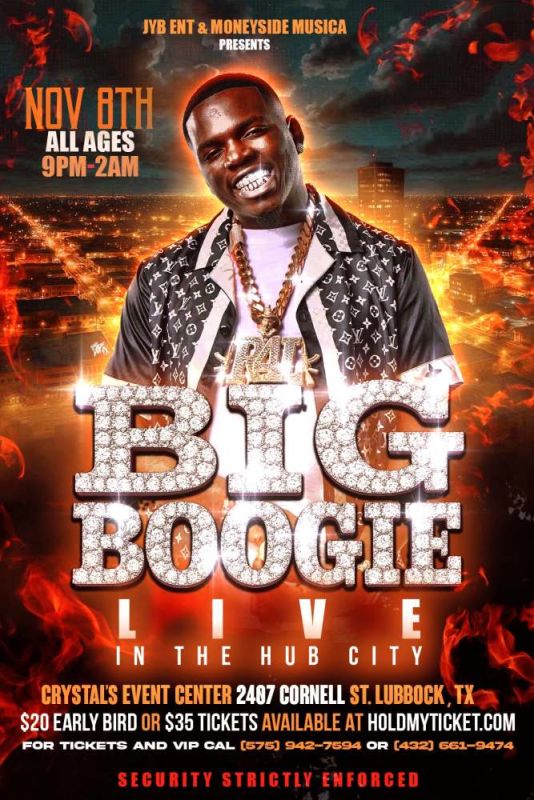 Big Boogie Live in Lubbock, TX Lubbock @ Crystal's Event Center